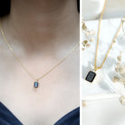 Genuine 1.68 Carat Black Diamond Solitaire Necklace for Women AAA 14K Yellow Gold Plated Silver - Rosec Jewels