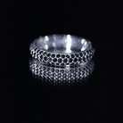 Certified Lab Grown Black Diamond 3 Row Eternity Band Ring AAAA ( Synthetic ) - Rosec Jewels