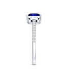 Rosec Jewels-Princess Cut Created Blue Sapphire Solitaire Engagement Ring With Moissanite