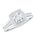 Classic Moissanite Halo Engagement Ring with Certificate D-VS1 - Rosec Jewels