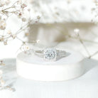 Classic Moissanite Halo Engagement Ring with Certificate D-VS1 - Rosec Jewels