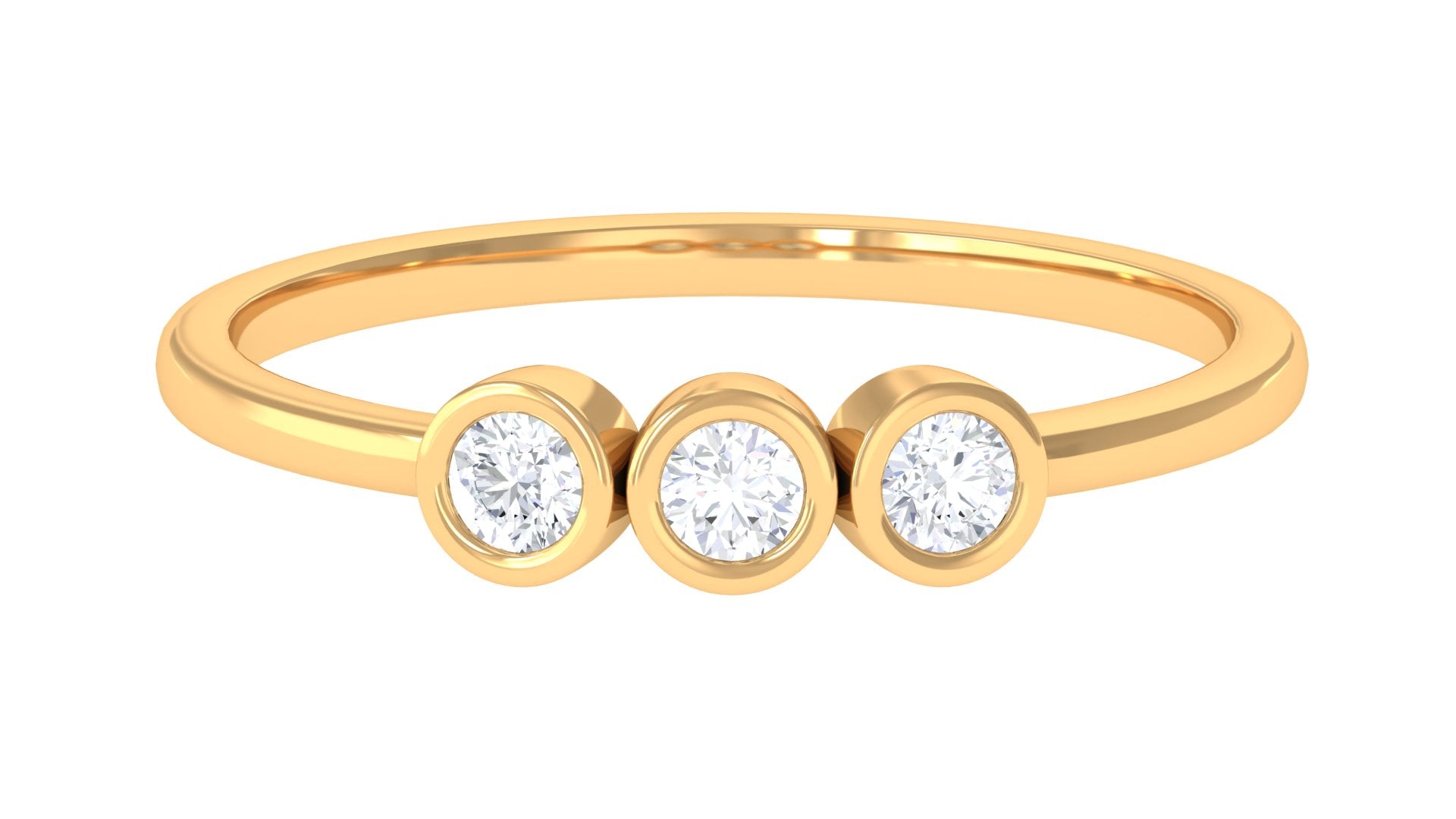 Rosec Jewels-Natural Diamond 3 Stone Promise Ring with Certificate