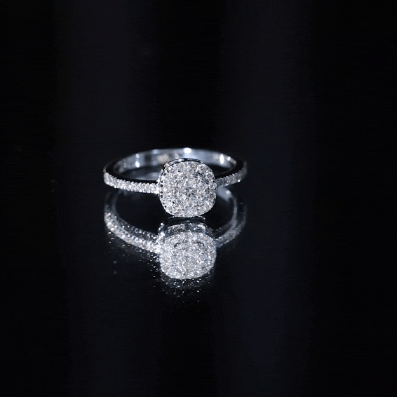 Brilliant Cut Diamond Engagement Ring in Illusion Setting Natural - ( HI-SI ) - Rosec Jewels