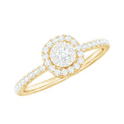 Brilliant Cut Diamond Engagement Ring in Illusion Setting Natural - ( HI-SI ) - Rosec Jewels