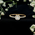 Brilliant Cut Diamond Engagement Ring in Illusion Setting Natural - ( HI-SI ) - Rosec Jewels