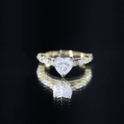 Certified 1.5 Carat Moissanite Heart Engagement Ring with Side Stones D-VS1 92.5 Sterling Silver 5 - Rosec Jewels