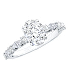 Oval Moissanite Solitaire Engagement Ring in Claw Setting D-VS1 - Rosec Jewels