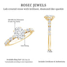 Oval Moissanite Solitaire Engagement Ring in Claw Setting D-VS1 - Rosec Jewels