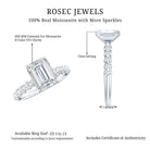 Octagon Moissanite Solitaire Engagement Ring with Side Stones D-VS1 - Rosec Jewels