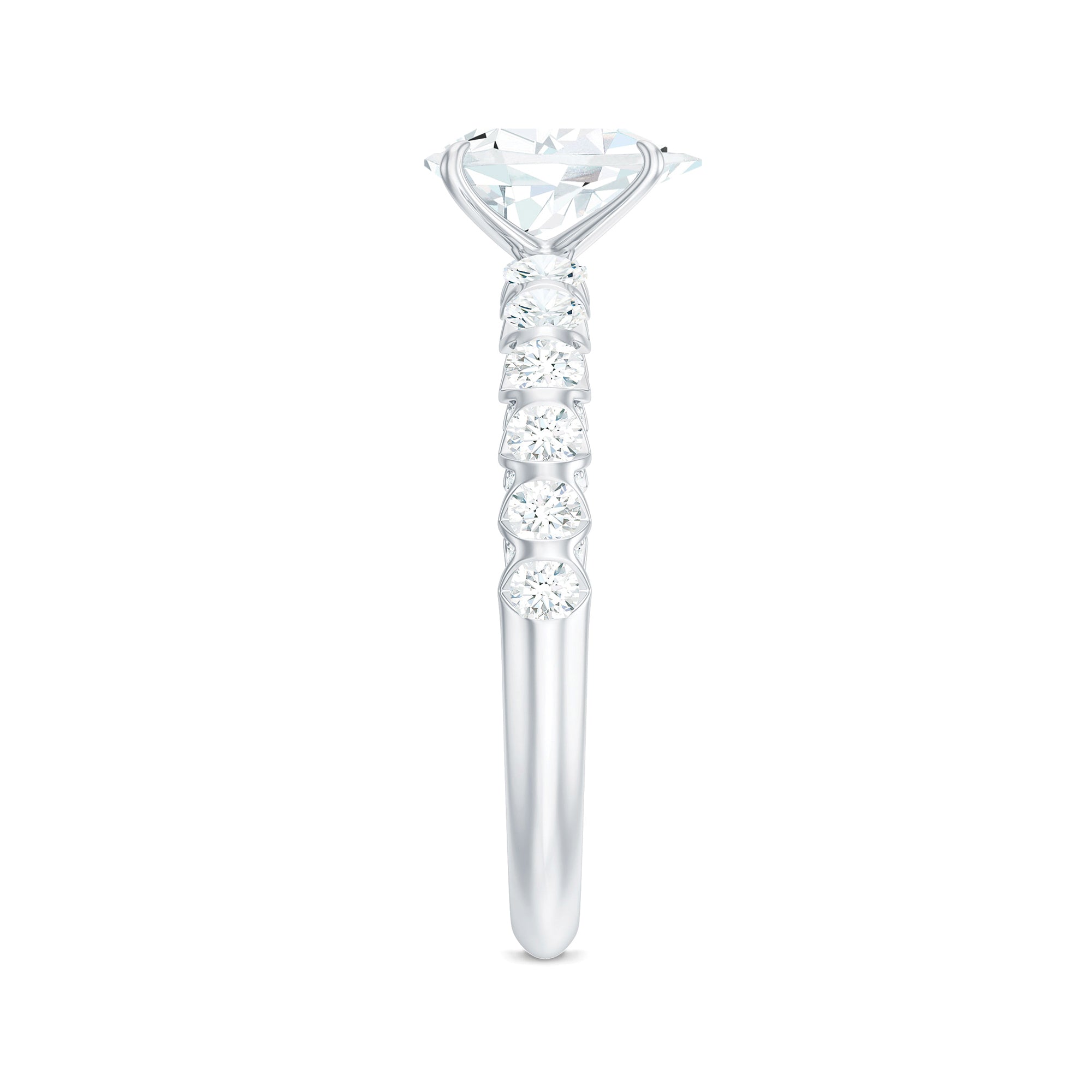 Rosec Jewels-Pear Shaped Moissanite Solitaire Engagement Ring
