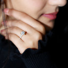 Heart Shape Moissanite Solitaire Engagement Ring With Side Stones D-VS1 - Rosec Jewels