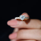 Heart Shape Moissanite Solitaire Engagement Ring With Side Stones D-VS1 - Rosec Jewels