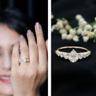 Rosec Jewels-Perfect Pear Engagement Ring with Moissanite