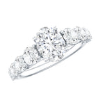 3 CT Oval Cut Moissanite Side Stone Engagement Ring D-VS1 - Rosec Jewels