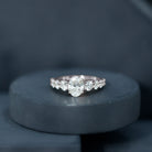 3 CT Oval Cut Moissanite Side Stone Engagement Ring D-VS1 - Rosec Jewels