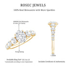3 CT Oval Cut Moissanite Side Stone Engagement Ring D-VS1 - Rosec Jewels