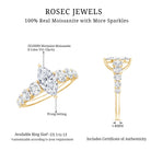 Rosec Jewels-Marquise Moissanite Engagement Ring With Side Stones