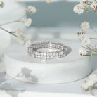 Double Row Moissanite Stackable Eternity Band Ring D-VS1 - Rosec Jewels