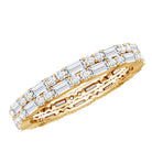Double Row Moissanite Stackable Eternity Band Ring D-VS1 - Rosec Jewels