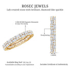 Double Row Moissanite Stackable Eternity Band Ring D-VS1 - Rosec Jewels