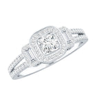 Certified Moissanite Vintage Inspired Engagement Ring D-VS1 - Rosec Jewels