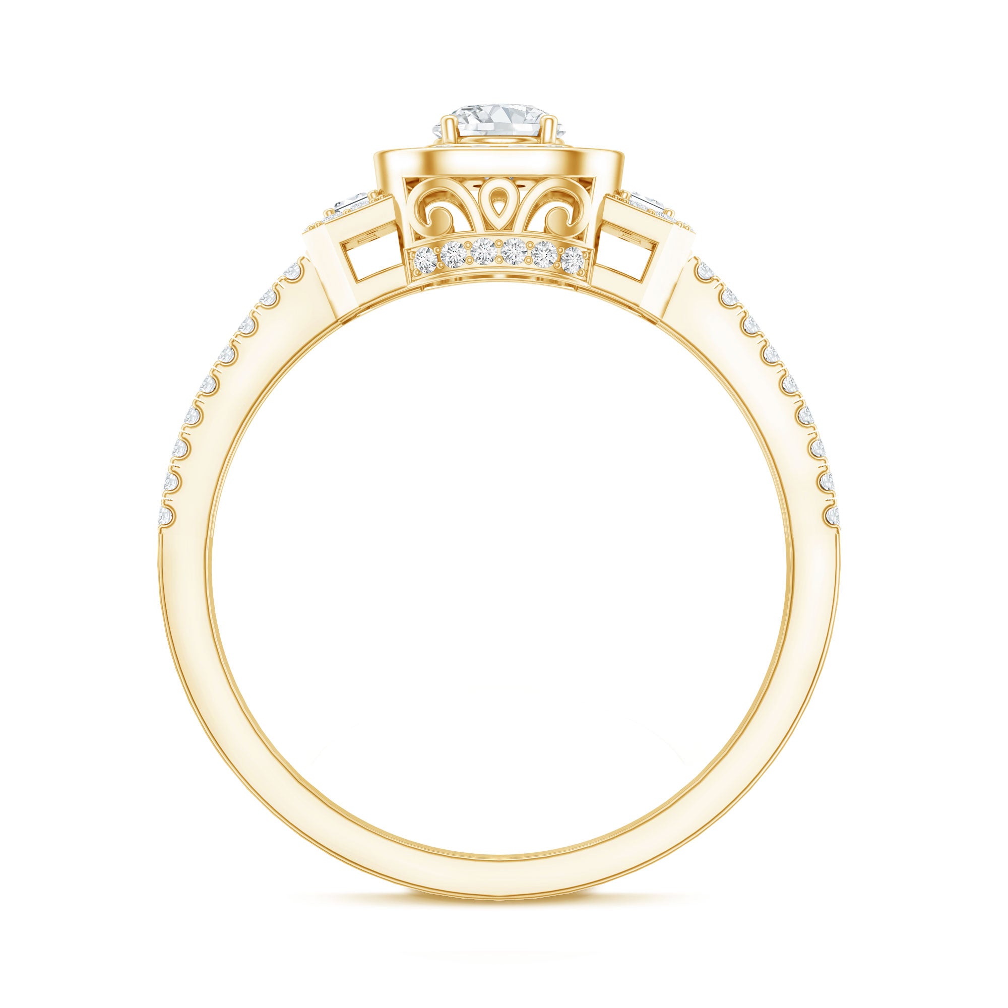 Certified Moissanite Vintage Inspired Engagement Ring D-VS1 - Rosec Jewels