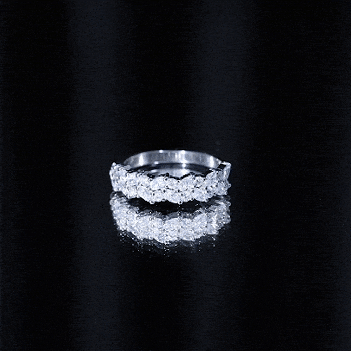 Certified Moissanite Cluster Eternity Band D-VS1 - Rosec Jewels