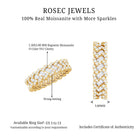 Baguette and Round Moissanite Braided Wedding Band D-VS1 - Rosec Jewels