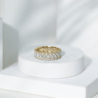 Baguette and Round Moissanite Braided Wedding Band D-VS1 - Rosec Jewels
