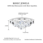 2.75 CT 3 Stone Moissanite Vintage Engagement Ring Moissanite - ( D-VS1 ) - Color and Clarity - Rosec Jewels