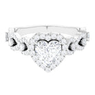 1.5 CT Heart Shape Moissanite Engagement Ring with Accent D-VS1 - Rosec Jewels