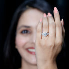 1.5 CT Heart Shape Moissanite Engagement Ring with Accent D-VS1 - Rosec Jewels