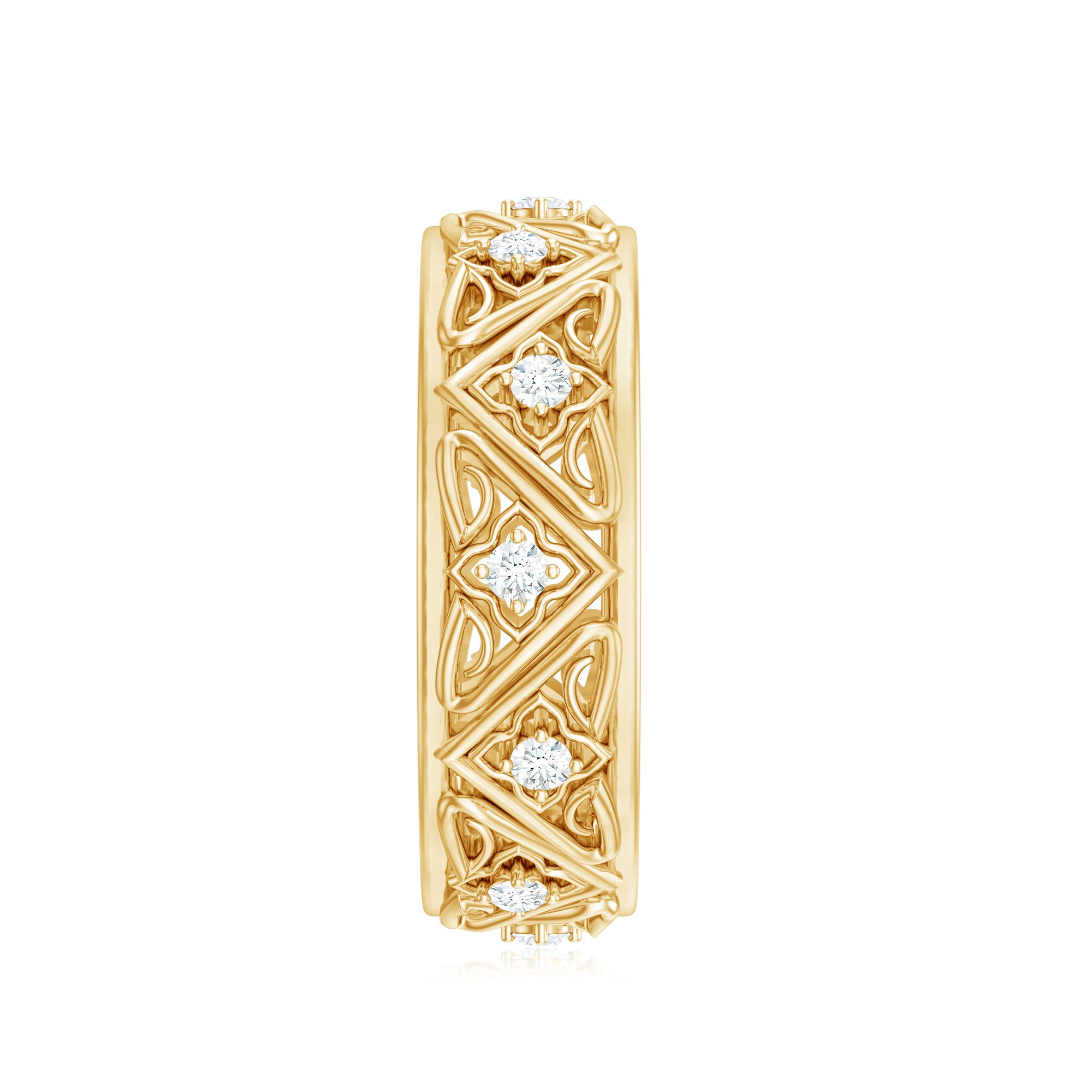 Rosec Jewels-Vintage Style Diamond Wedding Band Ring