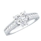 2 CT Moissanite Heart Engagement Ring with Beaded Details D-VS1 - Rosec Jewels