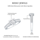 2 CT Moissanite Heart Engagement Ring with Beaded Details D-VS1 - Rosec Jewels