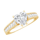 2 CT Moissanite Heart Engagement Ring with Beaded Details D-VS1 - Rosec Jewels