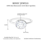 Certified Moissanite East West Engagement Ring Moissanite - ( D-VS1 ) - Color and Clarity - Rosec Jewels