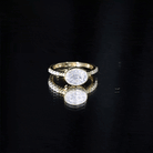 Rosec Jewels-Moissanite East West Engagement Ring in Bezel Setting