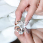 Rosec Jewels-Moissanite East West Engagement Ring in Bezel Setting