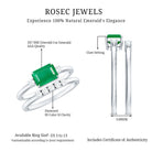 Rosec Jewels-Natural Emerald Cut Emerald Diamond East West Engagement Ring and Wedding Band Set