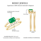 Rosec Jewels-Natural Emerald Cut Emerald Diamond East West Engagement Ring and Wedding Band Set