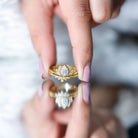 Rosec Jewels-Certified Moissanite Lotus Flower Bridal Ring Set