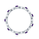 Natural Amethyst Diamond Eternity Ring for Women AAA - Rosec Jewels