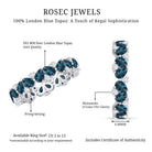 Rosec Jewels-Pear Shaped London Blue Topaz and Diamond Full Eternity Band
