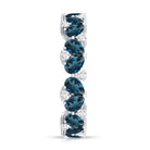 Rosec Jewels-Pear Shaped London Blue Topaz and Diamond Full Eternity Band