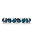 Rosec Jewels-Pear Shaped London Blue Topaz and Diamond Full Eternity Band