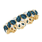 Rosec Jewels-Pear Shaped London Blue Topaz and Diamond Full Eternity Band