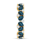 Rosec Jewels-Pear Shaped London Blue Topaz and Diamond Full Eternity Band