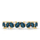 Rosec Jewels-Pear Shaped London Blue Topaz and Diamond Full Eternity Band