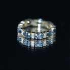 Oval Cut London Blue Topaz Full Eternity Band with Diamond AAA - Rosec Jewels